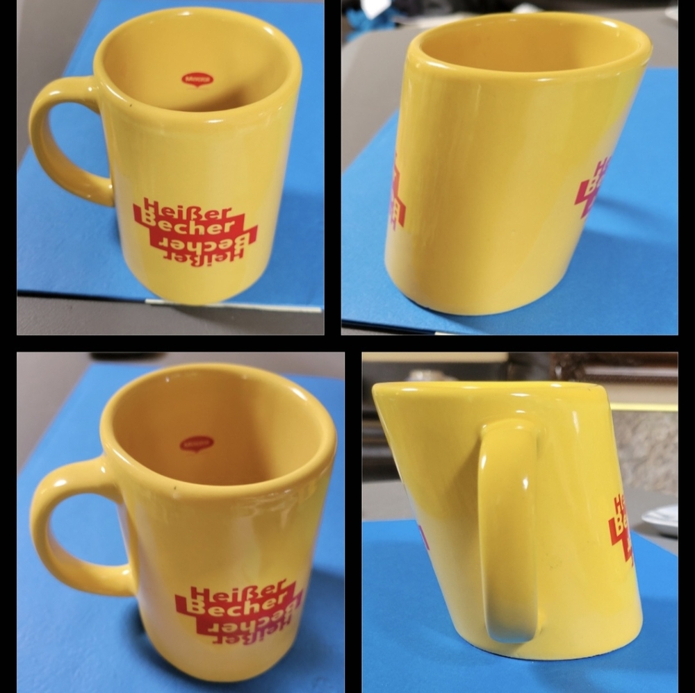 Unusual German slanted coffee cup mug HEIBER BECHER MAGGI Vintage